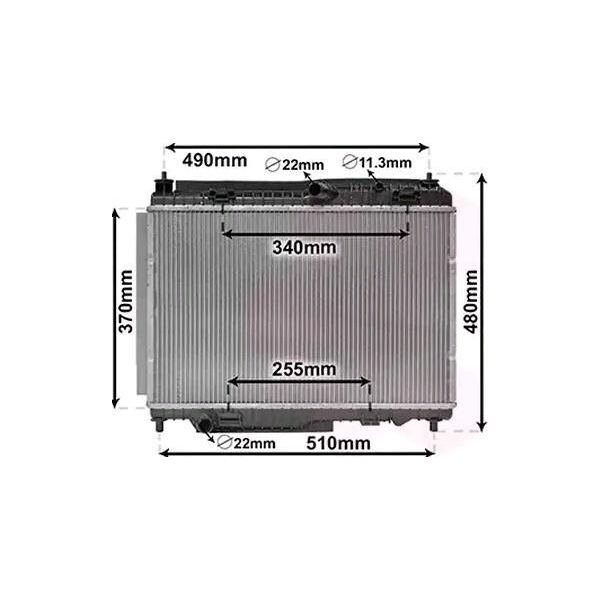 Van Wezel 18012701 Radiatore Acqua Radiatore Motore Per Ford Fiesta Mk6 Hatchback (JA8, JR8) Ecosport Fiesta Mk6 Panel Van-image