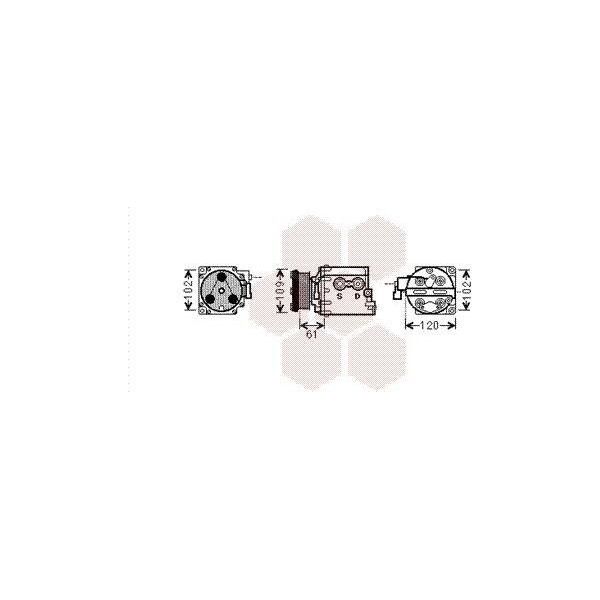 Van Wezel 1800K436 SCROLL90V Condizionatore D'aria Compressore Pag 46 R134A Per Ford Transit Connect (P65, P70, P80) Tourneo Connect Mk1-image
