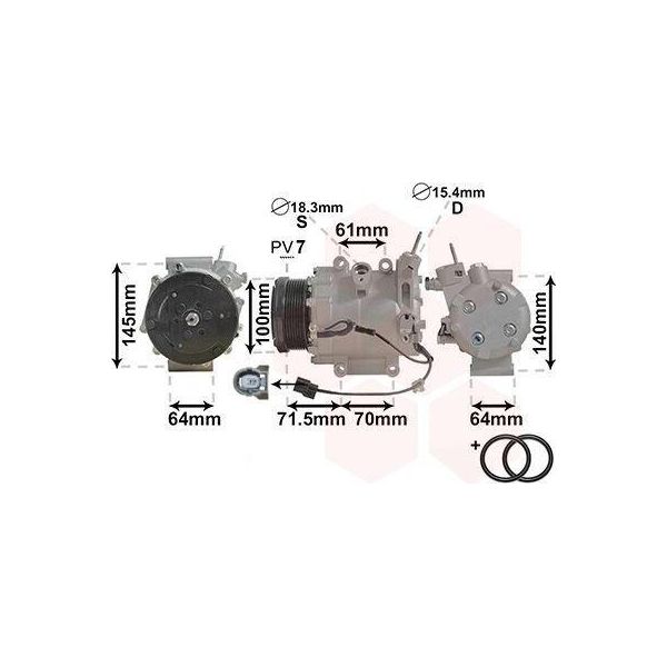 Van Wezel 2500K235 - Compressore Aria Condizionata Oe 38810 Rsr E01 Per Civic Viii-image