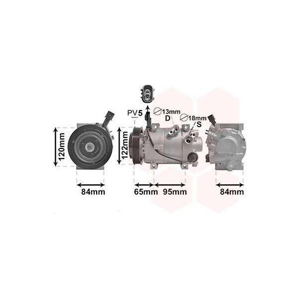 Van Wezel 8201K710 Condizionatore D'aria Compressore Pag 46 R134A Per Hyundai I20 Hatchback (Gb, Ib) I20 Active (Gb) I20 Coupé-image