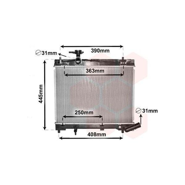 Van Wezel 53002663 - Oe 16400 47090 Radiatore, Raffreddamento Motore Per Verso S (P12), Yaris (P13)-image