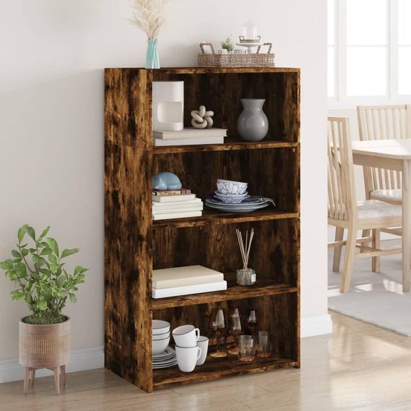 Maison Exclusive - Credenza Alta In Rovere Affumicato 70X41X124 Cm Materiale Ligneo-image