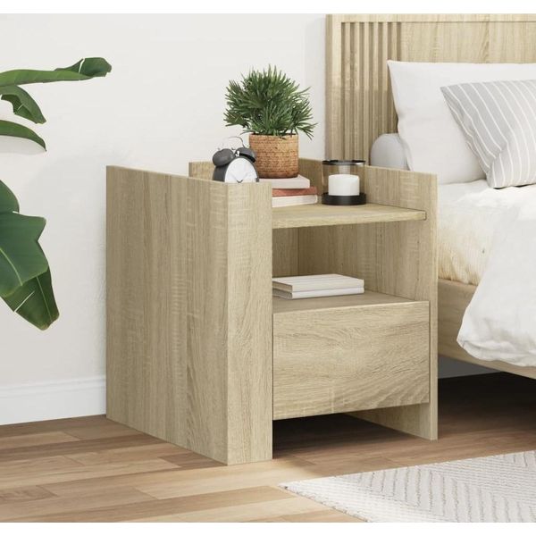 Vidaxl Comodino Rovere Sonoma 45X50X50 Cm Materiale A Base Di Legno-image