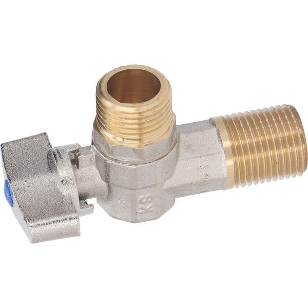 Valvola A Triangolo In Ottone Con Filettatura G1/2 Valvola Di Arresto Angolare Dell'acqua Calda E Fredda Di Grande Portata Per Il Bagno Della Cucina (Blu)-image