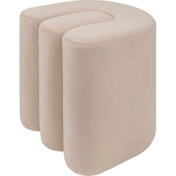 Atmosphera Createur D'interieur - Sitzsack Aus Samt Bolan Beige 40X40Cm-image
