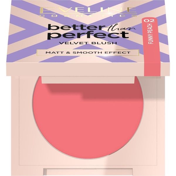 Eveline Cosmetics Better Than Perfect Velvet Blush Róż Prasowany 02 Funny Peach, 2,3 G-image