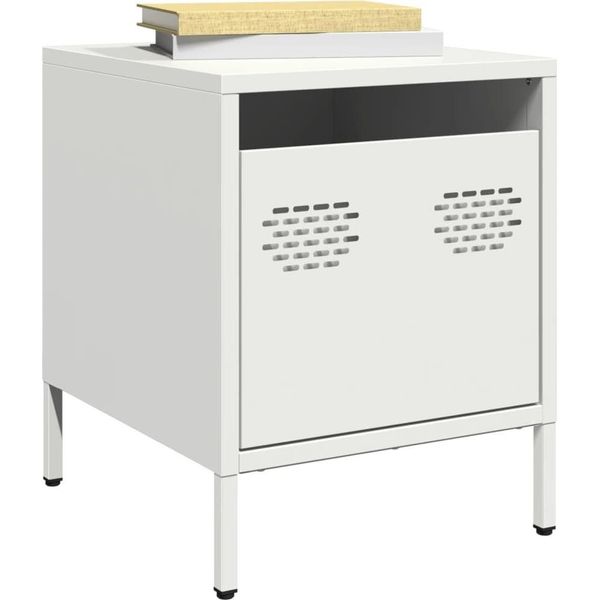 Maison Exclusive - Comodini 2 Pz. Bianco 35X39X43,5 Cm Acciaio-image