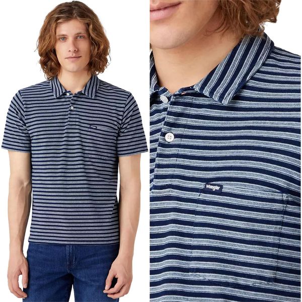 Wrangler Herren, Poloshirt Polo Shirt, M, Blau, Poloshirt, Herren,-image
