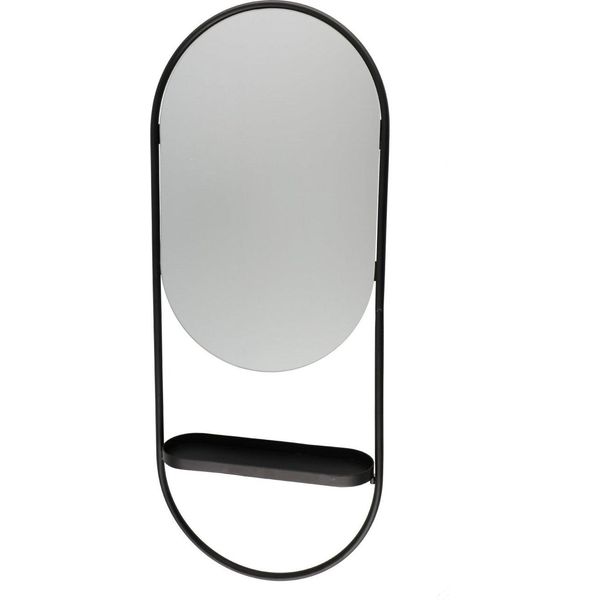 Specchio Da Parete Ovale Con Mensola-image