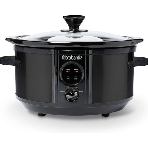 Brabantia Slow Cooker - 3,5 Litri - Pentola A Cottura Lenta, Funzione Keep Warm, Coperchio In Vetro, Inserto Di Cottura In Ceramica Antiaderente, Nero-image