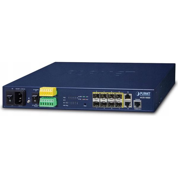 Planet MGSD-10080F - Switch - Gestito - 8 X Sfp + 2 X 10/100/1000 - Desktop, Montabile Su Rack (MGSD-10080F)-image