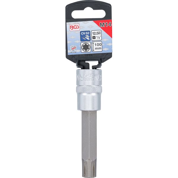 Inserto Bit | Lunghezza 100 Mm | Azionamento Quadrato 12,5 Mm (1/2") | Profilo A Cuneo (Per Ribe) M14"-image