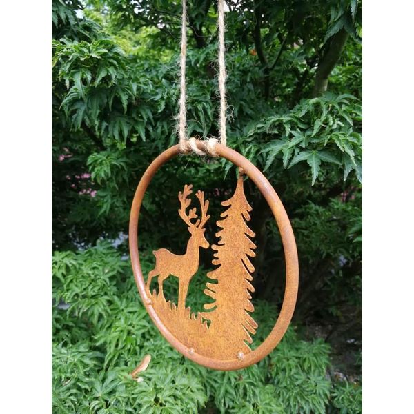Appendino Decorativo In Acciaio Inox Con Albero, Testa Anteriore-image