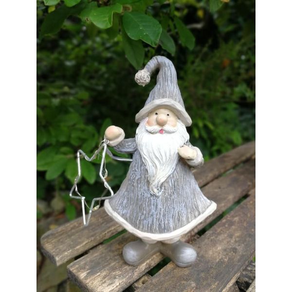 Babbo Natale A Led Con Stella In Basso, Grigio-image