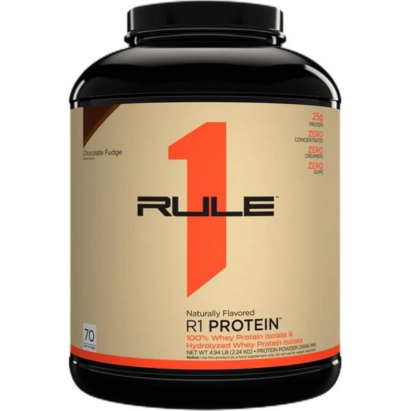 Rule1 R1 Proteine Isolate Del Siero Di Latte - Aromatizzate Naturalmente (4,3 Libbre) Cioccolato Fondente - Proteine - Proteine Isolate Del Siero Di Latte-image