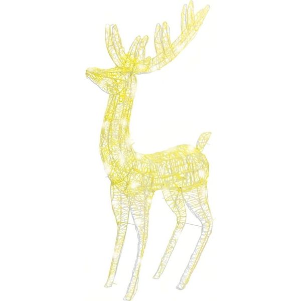 Vidaxl Led Renna Xxl Acrilico Decorazione Natalizia 250 Led 180 Cm Bianco Caldo-image