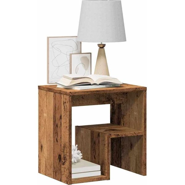 Vidaxl Comodino Effetto Legno Vecchio 40X30X40 Cm Materiale A Base Di Legno-image