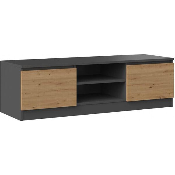 Mobile Tv "Malawi"", In Antracite - Rovere Artigianale, 120 X 40 X 36 Cm"-image