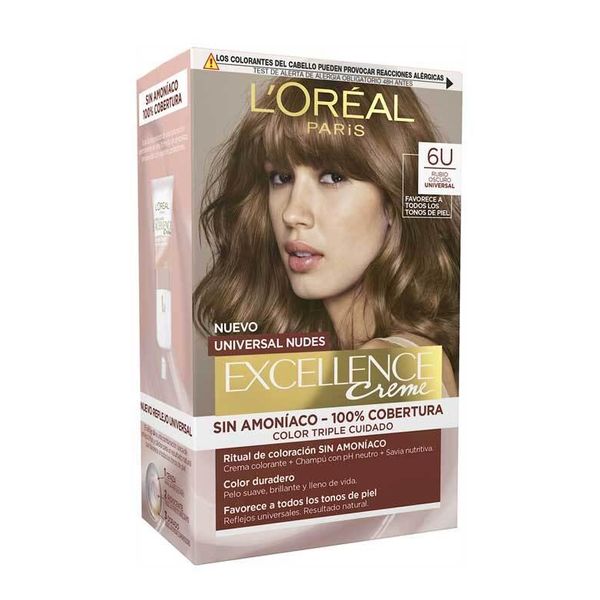 L'oréAl Paris Excellence CrèMe Universal Nudes Color Capelli, Tonalità 6U Biondo Scuro Universale.-image