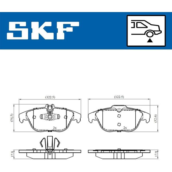 Set Di Pastiglie Freno Skf Posteriori Adatte Per MERCEDES-BENZ Classe C Berlina (W204) Vkbp 90114-image