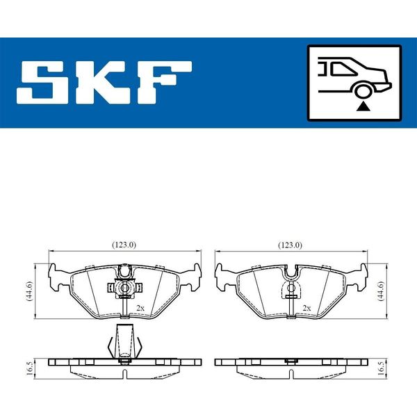 Set Pastiglie Freno Posteriori Skf Per Bmw 5 Berlina (E39) Vkbp 90561-image