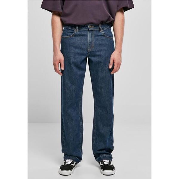PáNské DžíNy Urban Classics Open Edge Loose Fit Jeans Lavaggio Indaco Medio - 38-image