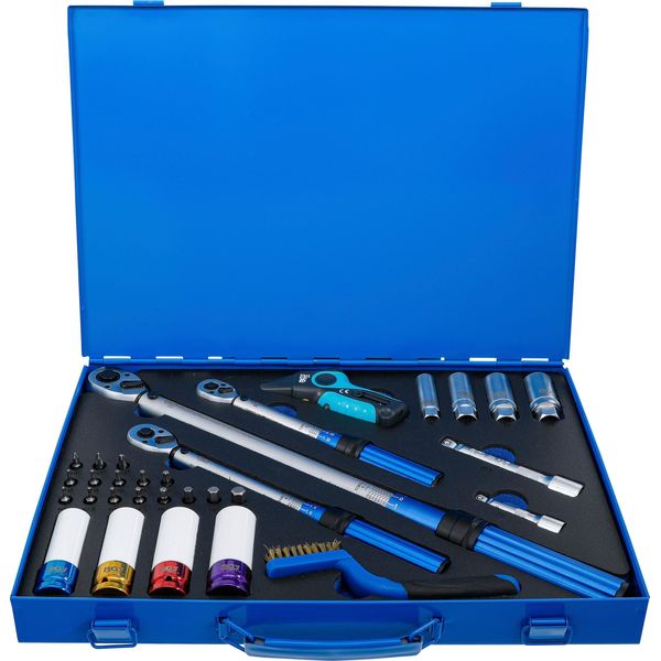Set Di Chiavi Dinamometriche | Uscita A Comando Quadro Esterno 6,3 Mm (1/4"), 10 Mm (3/8""), 12,5 Mm (1/2"") | 31 Pz."-image