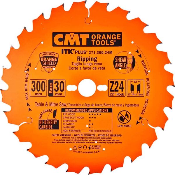 Cmt | Lama Ultra Sottile Per Taglio Longitudinale ø 300/30 Mm Z24 Wz/Atb-image