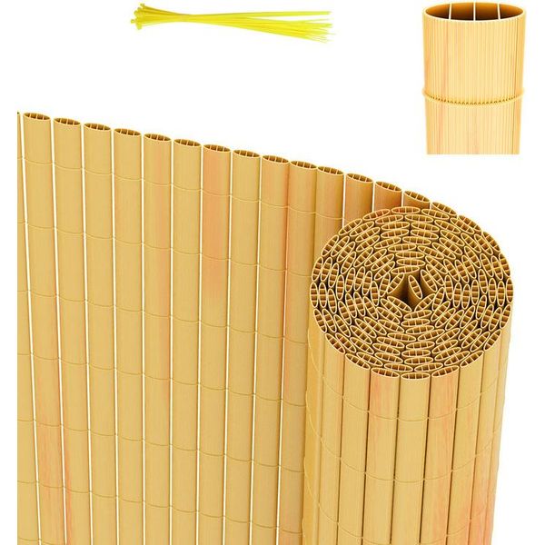 Clanmacy Pvc Privacy Schermo Mat Privacy Recinzione Balcone Frangivento Privacy Schermo Per Recinzione Bambù 160X800Cm-image
