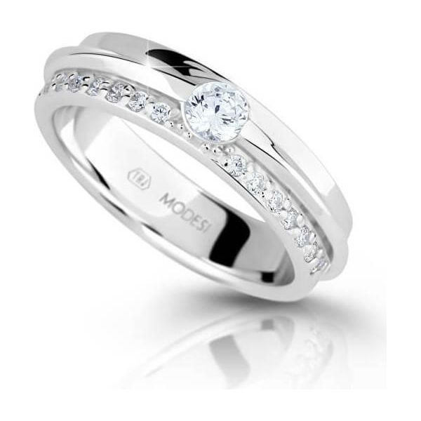 Anello In Argento Con Zirconi M16020 - Circonferenza: 57 Mm.-image