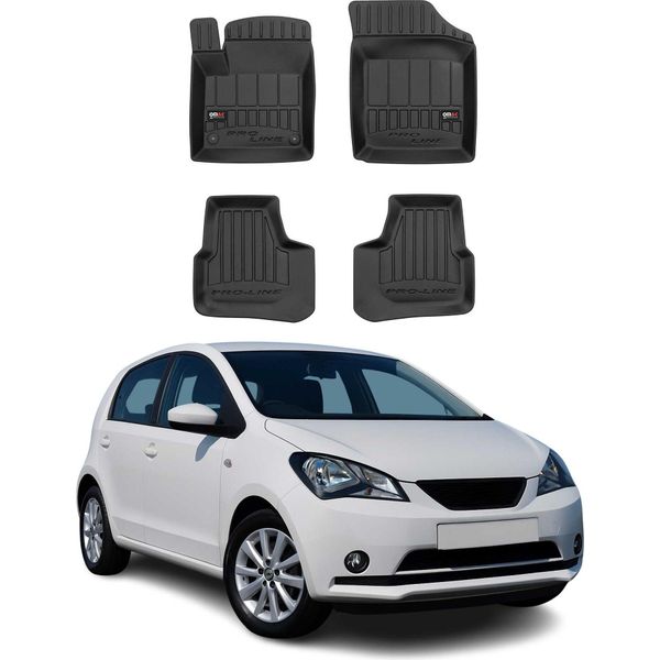 2011-2019 Seat Mii Tappetini Tpe Nero 4 Pz-image