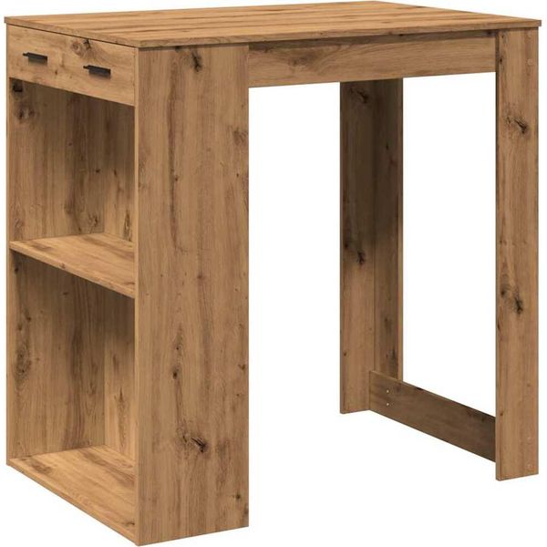 Vidaxl Tavolo Da Bar In Rovere Artigianale 102X70X103,5 Cm Materiale A Base Di Legno-image