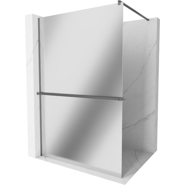 Mexen Kioto+ Parete Doccia Con Mensola Walk-In 100 X 200 Cm, Specchio, Gun Metal - 800-100-121-95-50-image