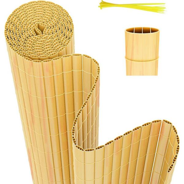 Hengda Pvc Privacy Schermo Mat Privacy Recinzione Balcone Frangivento Privacy Schermo Per Recinzione Bambù 140X700Cm-image