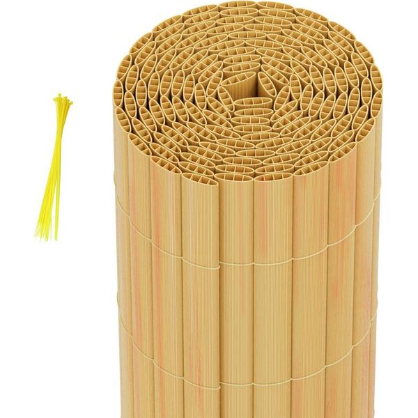 Jayseuw Pvc Privacy Schermo Mat Privacy Recinzione Balcone Frangivento Privacy Schermo Per Recinzione Bambù 180X300Cm-image