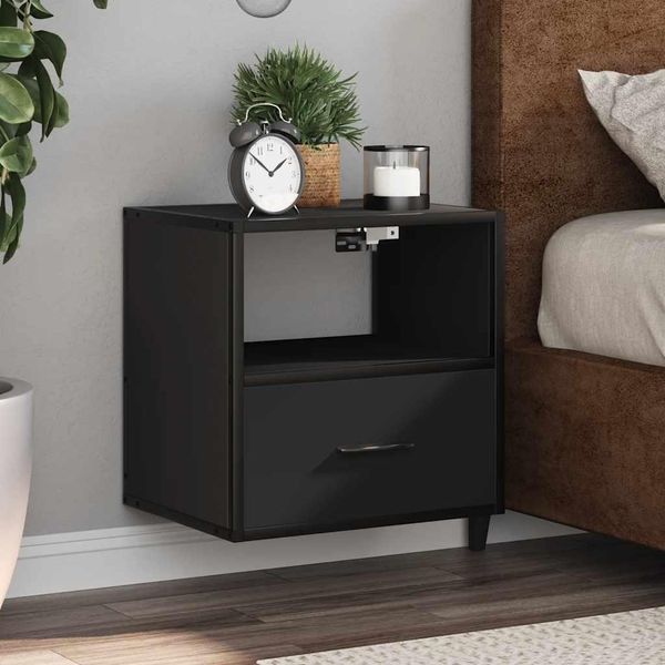 Maison Exclusive - Comodino Da Parete Nero 40X31X39,5 Cm-image