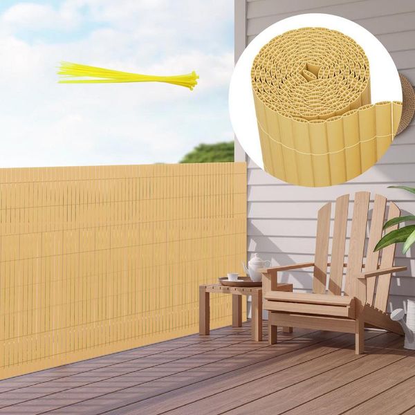 Hengda Pvc Privacy Schermo Mat Privacy Recinzione Balcone Frangivento Privacy Schermo Per Recinzione Bambù 90X600Cm-image