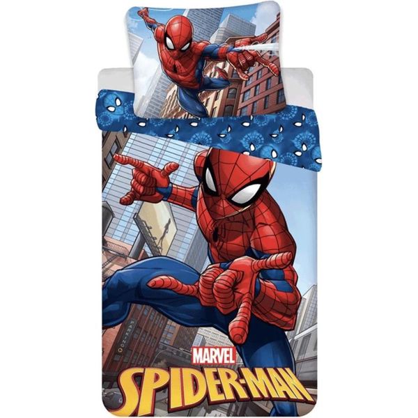 Spiderman Kleinkind Bettbezug City - 100 X 135 Cm - Baumwolle-image