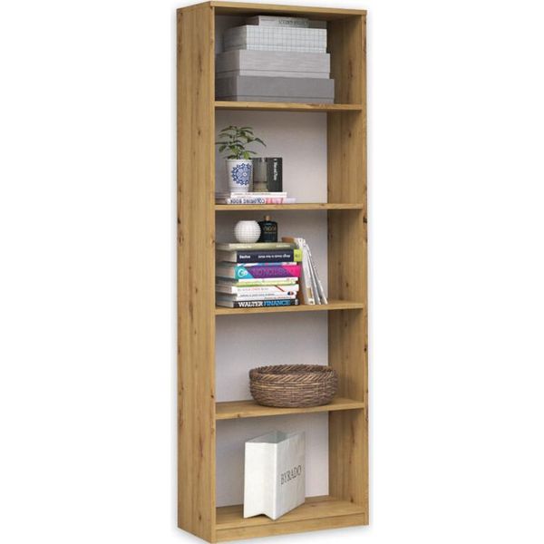Scaffale "Onix"" Con Vani A Giorno In Rovere Artisan, 40 X 30 X 182 Cm"-image