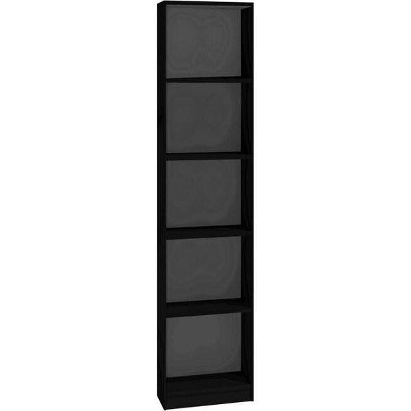 Scaffale "Onix"" Con Scomparti Aperti In Nero, 40 X 30 X 182 Cm"-image