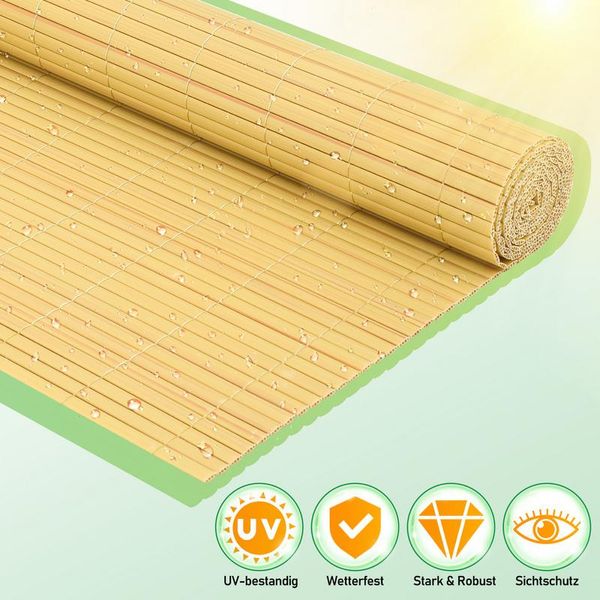Jopassy Pvc Privacy Schermo Mat Privacy Recinzione Balcone Frangivento Privacy Schermo Per Recinzione Bambù 100X900Cm-image