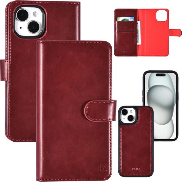 Uniq Accessory Custodia A Libro Per Iphone 15 - Portacarte - Rosso-image
