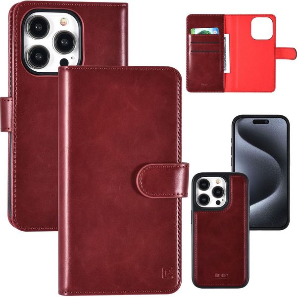 Uniq Accessory Custodia A Libro Per Iphone 15 Pro - Portacarte - Rosso-image