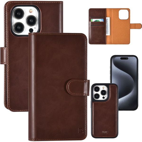 Uniq Accessory Custodia A Libro Per Iphone 15 Pro - Portacarte - Marrone-image