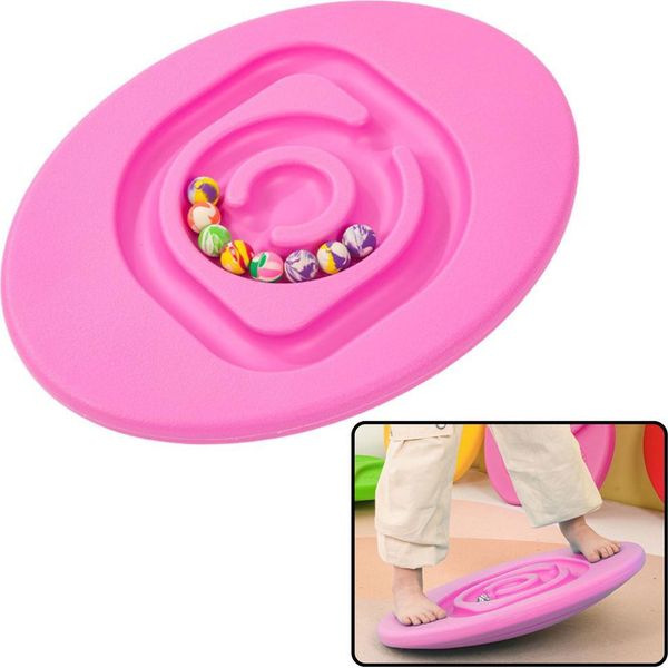 Tavola Di Equilibrio Sensoriale Palle Di Gomma Per Bambini 5 Pezzi Rosa-image