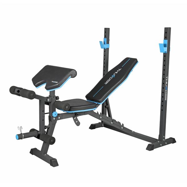 Panca Pesi Thunder® Croul Con Rack Per Bilanciere, Panca Da Allenamento Regolabile Per Panca Piana, Capacità Di Carico Fino A 240 Kg-image