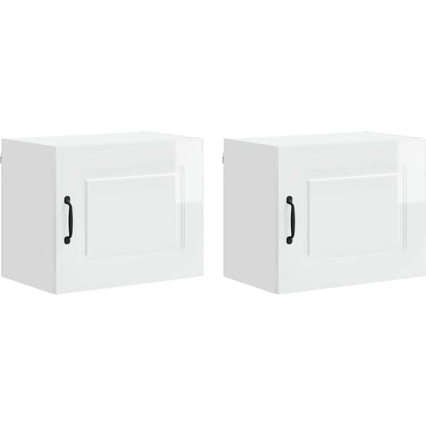 Syfax™ Mobile Da Cucina Kalmar 2 Pcs Bianco Lucido 50 X 31 X 40 Cm-image