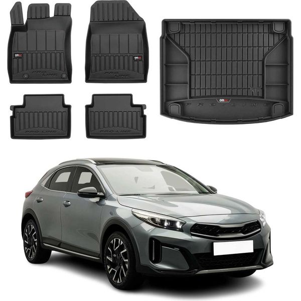 Omac Set Tappetini E Fodera Bagagliaio Per Kia Xceed 2019-2025 Gomma Nera 5X-image