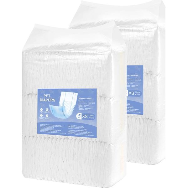 Succebuy Pannolini Monouso Per Cani Maschi, Pannolini Extra Assorbenti, Taglia Xs, 144 Pezzi-image