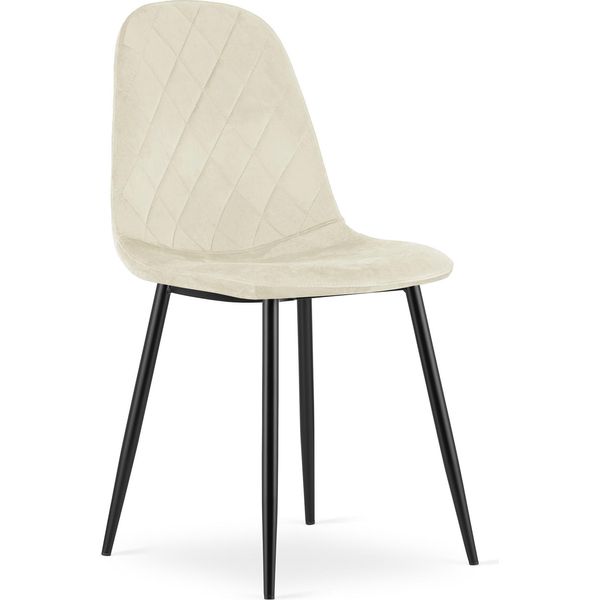Asti Sedia Imbottita In Velluto Beige Per Sala Da Pranzo, Cucina E Ufficio-image